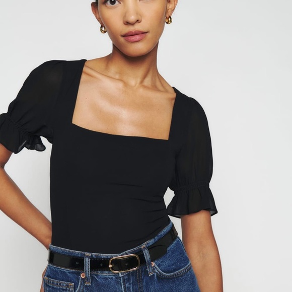 Reformation Tops - Reformation Constance Top 0 Black